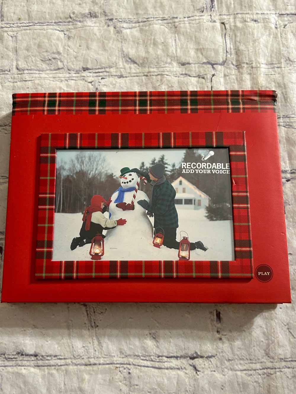 HALLMARK RED PLAID CHRISTMAS PHOTO RECORD ALBUM BOOK